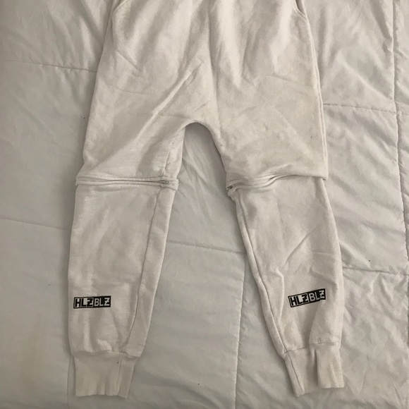 HLZ BLZ White Joggers w Zipper Detail - Picture 3 of 5
